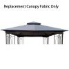 10x10 Ft Patio Double Roof Gazebo Replacement Canopy Top Fabric, Gray