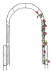 Metal Garden Arch W55'' x H94.5'' Garden Arbor Trellis Climbing Plants Support Rose Arch Outdoor Arch Black