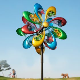 Decorative Windmill with 360°Rotation for Backyard and Garden, Colorful