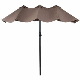 15 Feet Double-Sided Outdoor Patio Umbrella with Crank without Base