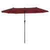 13 ft. Market No Weights Patio Umbrella 2-Side - Red