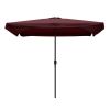 6.5x10 ft Rectangular Patio Umbrellas Outdoor Market Umbrella with Push Button Tilt and Crank