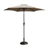 8.8 feet Outdoor Aluminum Patio Umbrella, Patio Umbrella, Market Umbrella with 33 pounds Round Resin Umbrella Base, Push Button Tilt and Crank lift