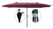 15Ftx9FtDouble-Sided Patio Umbrella Outdoor Market Table Garden Extra Large Waterproof Twin Umbrellas with Crank and Wind Vents for Garden Deck Backya