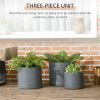 Set of 3 Outdoor Planter Set, 13/11.5/9in, MgO Flower Pots with Drainage Holes, Outdoor Ready & Stackable Plant Pot for Indoor, Entryway, Patio, Yard