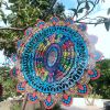 1pc 3D Hanging Wind Spinner Outdoor Decor For 3D Garden Wind Chimes Metal Yard Spinners 3D Stainless Steel Spinner Gifts Mandala 3D Spinner With 360°