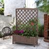 Wooden Planter Box Raised Garden Bed With Trellis