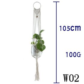 Flower Pot Net Bag Beige Cotton Rope Indoor Plant Hanger Hanging Basket Sling (Option: 30 Style)