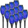 4/8/12pcs/pack Solar Outdoor Lights, 12LED Solar Torch Lights With Flickering Flame For Garden Decor