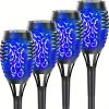 4/8/12pcs/pack Solar Outdoor Lights, 12LED Solar Torch Lights With Flickering Flame For Garden Decor