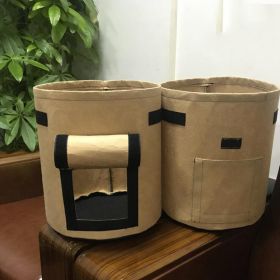 Heavy Duty Non-Woven Fabric Pots with Flap and Handles Root Crops Plant Grow Bags (Color: Brown, size: medium)