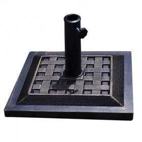 Outdoor Garden Heavy Duty Square Umbrella Base Stand of 17.5 Inch   30 lbs (Color: Bronze, Type: Umbrella Stands & Bases)