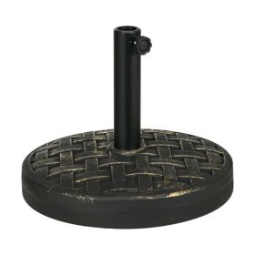 Umbrella Round Stand Base for Patio Outdoor Deck Lawn Garden (Net Weight: 40 lbs, Color: Bronze)