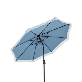 9 FT Umbrella with Crank Handle for Outdoor Patio Garden Pool (Color: Navy, Type: Style B)