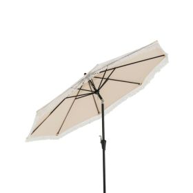 9 FT Umbrella with Crank Handle for Outdoor Patio Garden Pool (Color: Beige, Type: Style B)