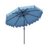 Outdoor 9 Feet Patio Umbrella with Crank Handle and Push Button Tilt