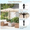 Outdoor 9 Feet Patio Umbrella with Crank Handle and Push Button Tilt