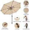 10 Feet Outdoor Patio Umbrella with Bright Solar LED Lights