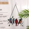 1set, Wrought Iron Bird Ornament Metal Model 4 Birds 7 Birds Pendant Painted Spray Paint Welding Handicraft Window Decoration, Garden Patio Decoration