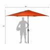 9 FT Outdoor Market Patio Table Umbrella Push Button Tilt Crank Lift