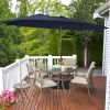 15 Feet Double-Sided Twin Patio Umbrella with Crank and Base