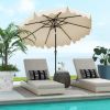 Outdoor 9 Feet Patio Umbrella with Crank Handle and Push Button Tilt