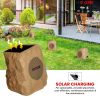 5 Core Outdoor Speakers Bluetooth Waterproof Linkable TWS 10W RMS Pool Patio Garden Wireless Subwoofer Outside Solar Rock Speaker w LED Light All Seas