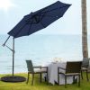 10 Feet Patio Solar Powered Cantilever Umbrella with Tilting System